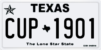 TX license plate CUP1901