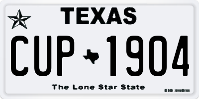 TX license plate CUP1904