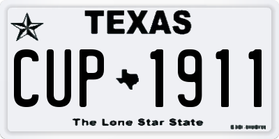 TX license plate CUP1911