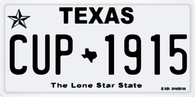 TX license plate CUP1915