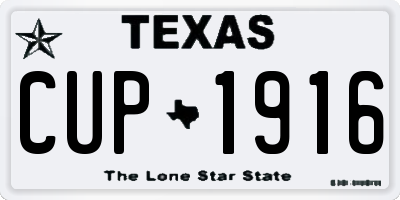 TX license plate CUP1916