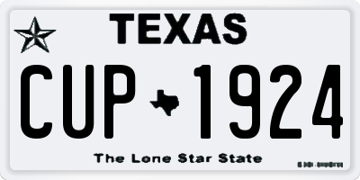 TX license plate CUP1924