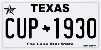 TX license plate CUP1930