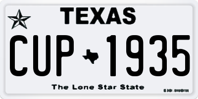 TX license plate CUP1935