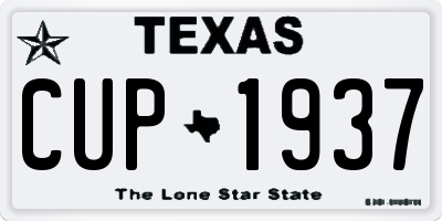 TX license plate CUP1937