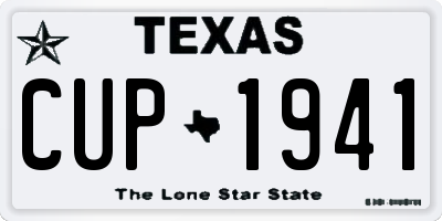 TX license plate CUP1941