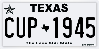 TX license plate CUP1945