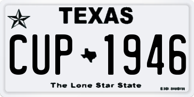TX license plate CUP1946