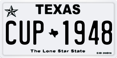 TX license plate CUP1948