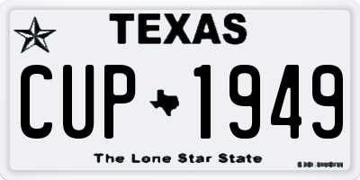 TX license plate CUP1949