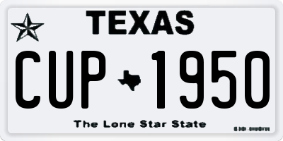 TX license plate CUP1950