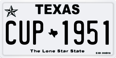TX license plate CUP1951