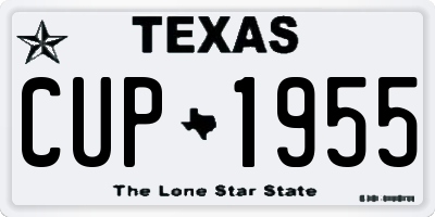 TX license plate CUP1955