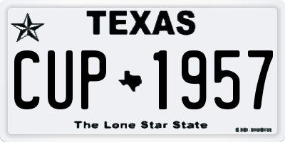 TX license plate CUP1957