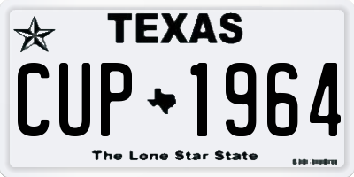 TX license plate CUP1964