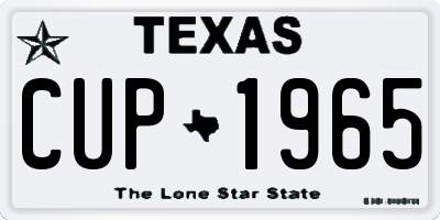 TX license plate CUP1965
