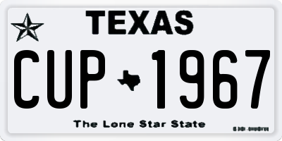 TX license plate CUP1967