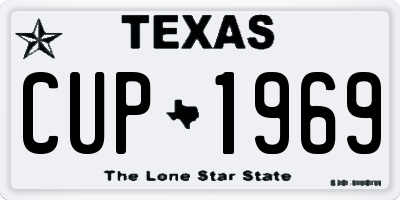 TX license plate CUP1969