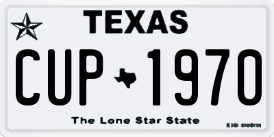 TX license plate CUP1970