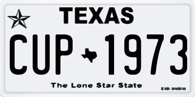 TX license plate CUP1973