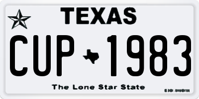 TX license plate CUP1983