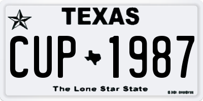 TX license plate CUP1987