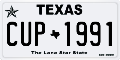 TX license plate CUP1991