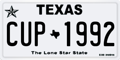 TX license plate CUP1992