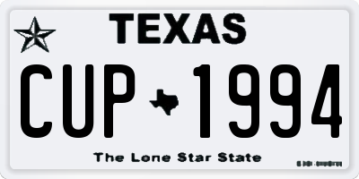 TX license plate CUP1994