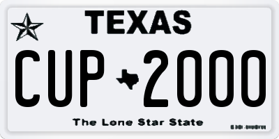 TX license plate CUP2000