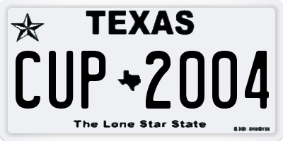 TX license plate CUP2004