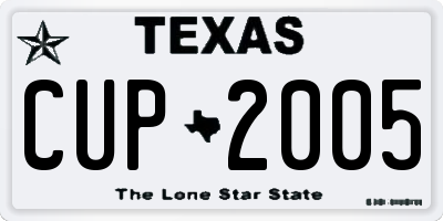 TX license plate CUP2005