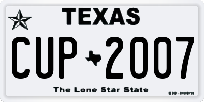 TX license plate CUP2007