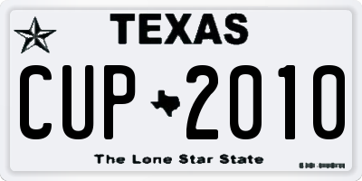 TX license plate CUP2010