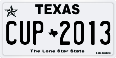 TX license plate CUP2013
