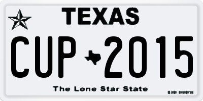 TX license plate CUP2015