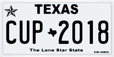 TX license plate CUP2018