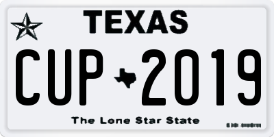 TX license plate CUP2019