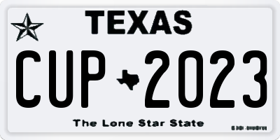 TX license plate CUP2023