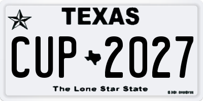 TX license plate CUP2027