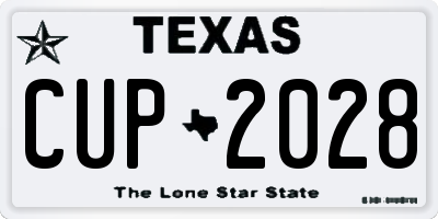 TX license plate CUP2028