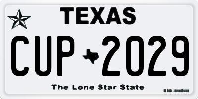 TX license plate CUP2029