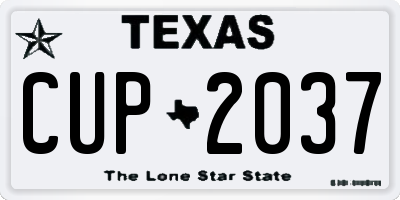 TX license plate CUP2037