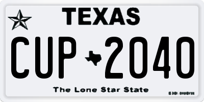 TX license plate CUP2040