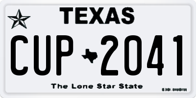 TX license plate CUP2041