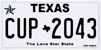 TX license plate CUP2043