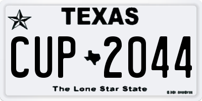 TX license plate CUP2044