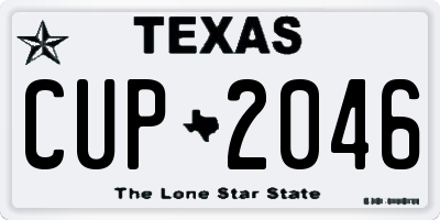 TX license plate CUP2046