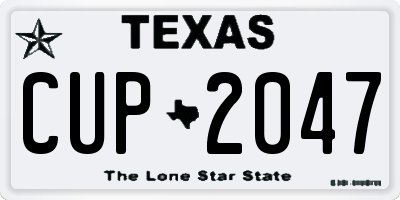 TX license plate CUP2047