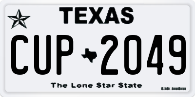TX license plate CUP2049